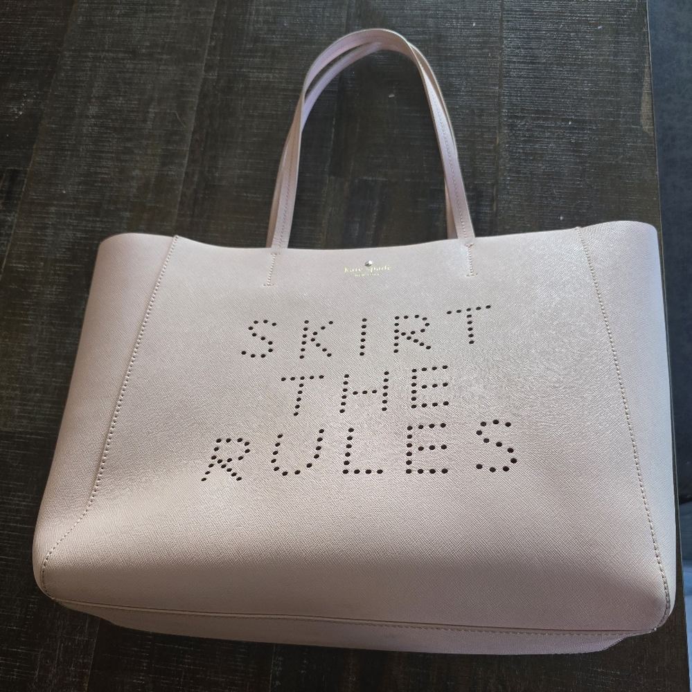 NWOT Kate Spade Flights of Fancy Skirt the Rules hallie tote purse urchin pink